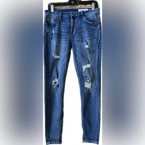 Pistola distressed jeans zipper hems 30 x 26” ankle
